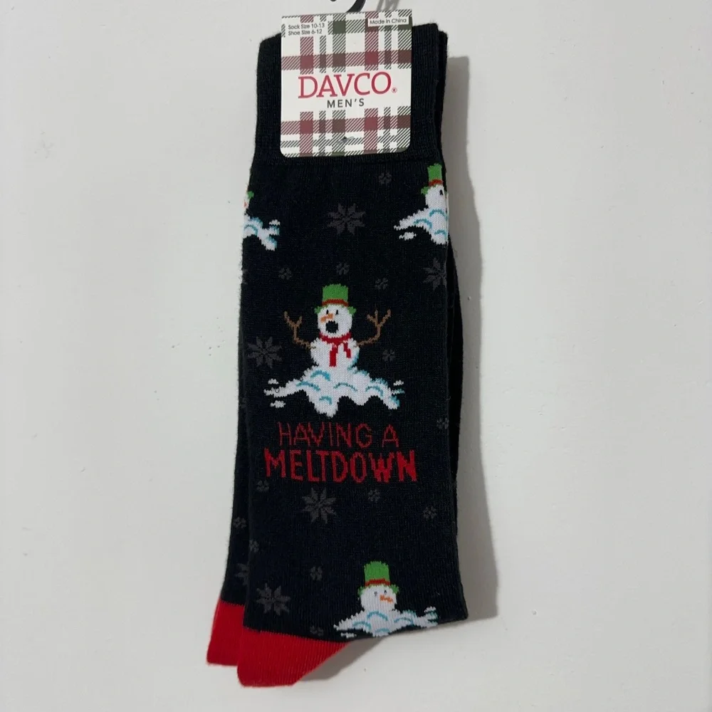 NWT Davco Mens Christmas Snowman Socks 